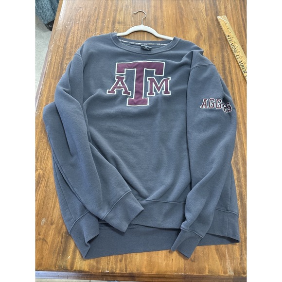 Colosseum Texas A&M Mens Size 2XL Heavy Vintage Multi Patch Sweatshirt Gray - Picture 9 of 9